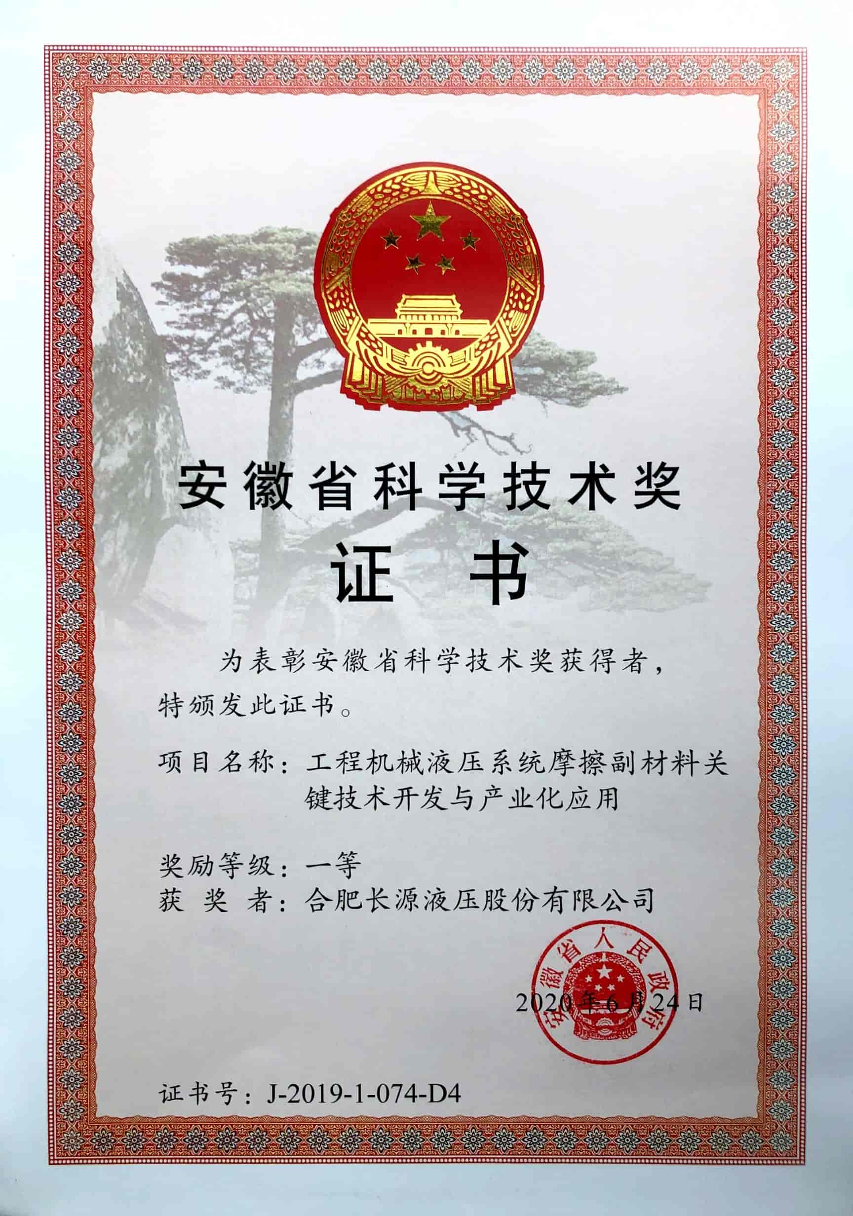 安徽省科学技术一等奖